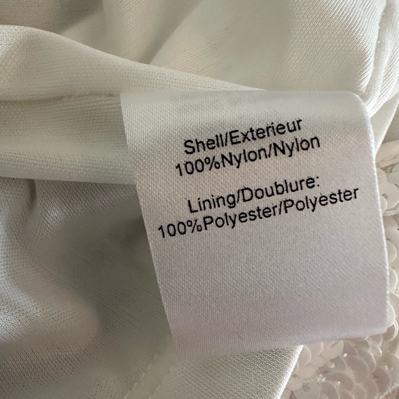 BADGLEY MISCHKA by Belle Silver, Pink, White and Hold Sequined Mini Dress. Sz14 - Picture 4 of 5